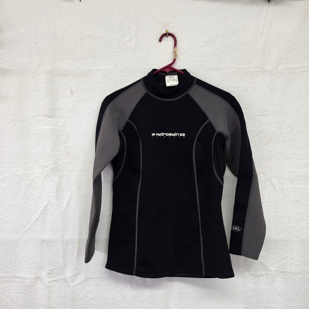NRS HydroSkin 0.5 Titanium Wetsuit Top Mens XL Black Gray Long Sleeve Neoprene